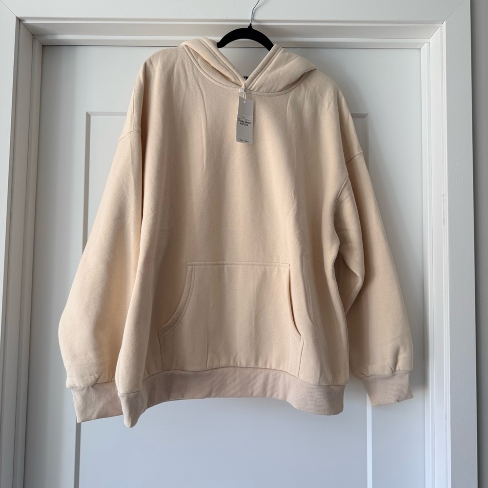 NWT-Trendy Queen Woman’s Beige Oversized Hoodie/Sweatshirt Fleece Pullover Sz XL - Picture 2 of 16